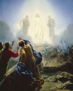 The transfiguration of Jesus